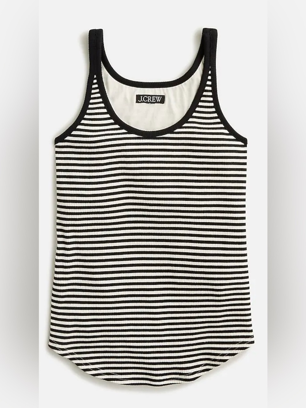 J. Crew Black & White Striped Ribbed Tank